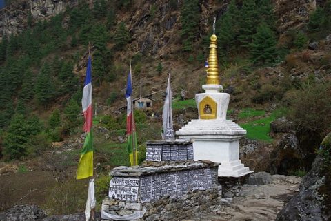 Buddhist Stupa Near Phakding - Nepal Himalayas, Phakding