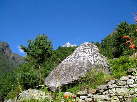 Mantras On Rocks Near Phakding - Nepal Himalayas, Phakding
