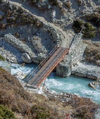 Pheriche Village Metal Bridge - Sagarmatha NP, Pheriche
