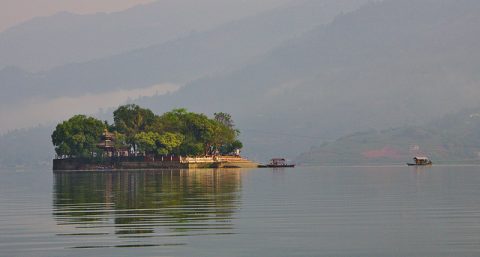 Barahi Temple In Phewa Lake Near Pokhara Nepal, Phewa Lake