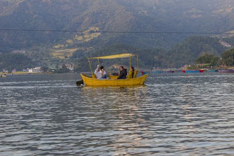 Paddling On Phewa Lake Near Pokhara Nepal, Pokhara