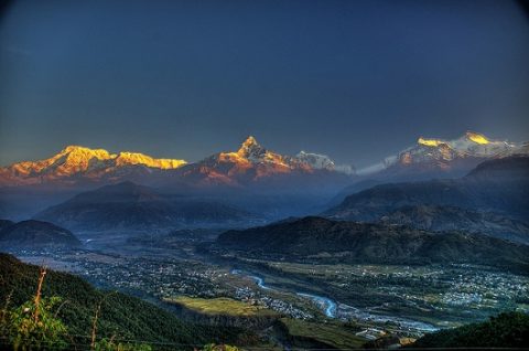 Pokhara City Overview With Fishtail - Central Nepal, Pokhara