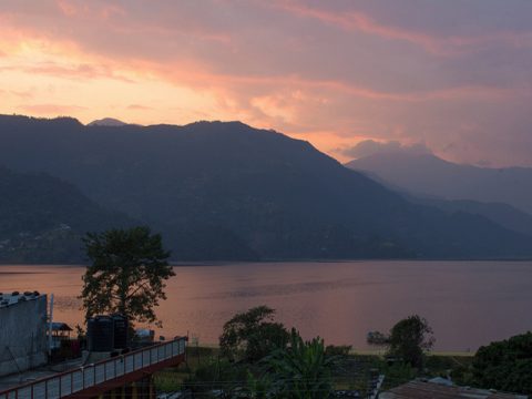 Sunset over Phewa Lake in Pokhara, Nepal, Pokhara Hiking Day Tour