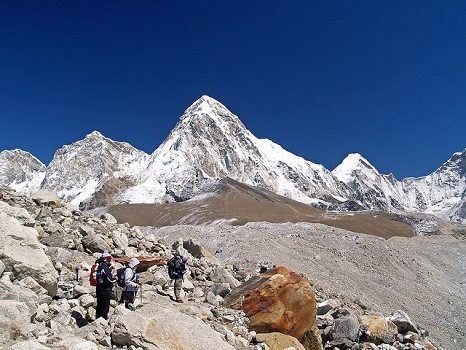 Pumori & Kala Pattar From Moraines Above Gorak Shep - Nepal, Pumori