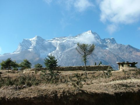 Kongde Ri Peak from Namche, Sagarmatha National Park Visitor's Center
