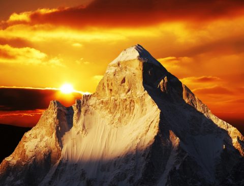 Shivling Sunset Himalayas, Shivling
