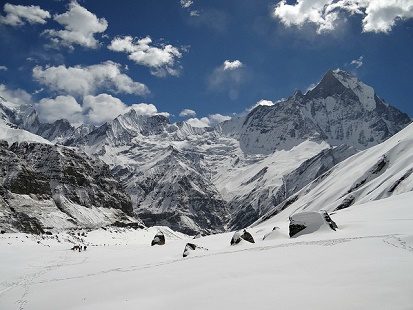 View Annapurna Sanctuary - Nepal Himalayas, South Annapurna Glacier