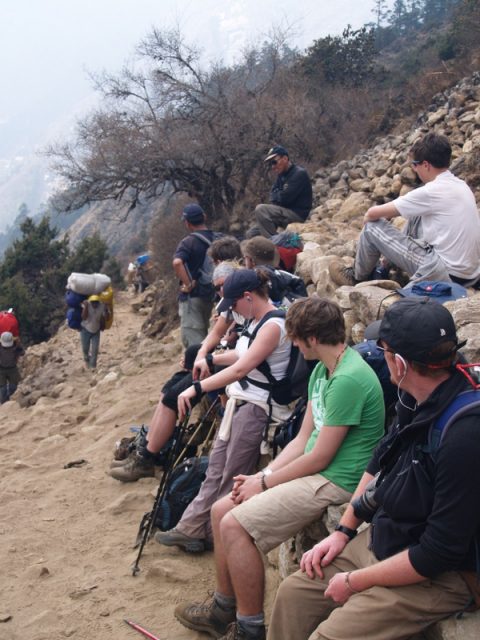 Trekkers in Tengboche, Tengboche