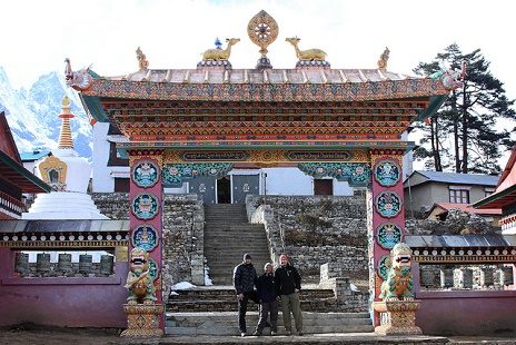 Outside Tengboche Monastery - Nepal Himalayas, Tengboche Monastery