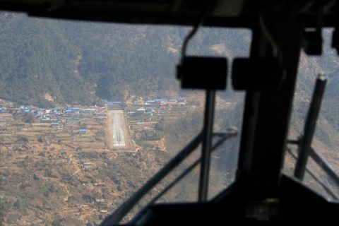 Twin Otter approaching the airport, Tenzing-Hillary Airport