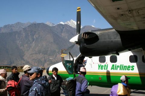 Twin Otter on the runway, Tenzing-Hillary Airport