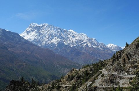 Himalayan Landscape - View Tilicho In Nepal, Tilicho Peak