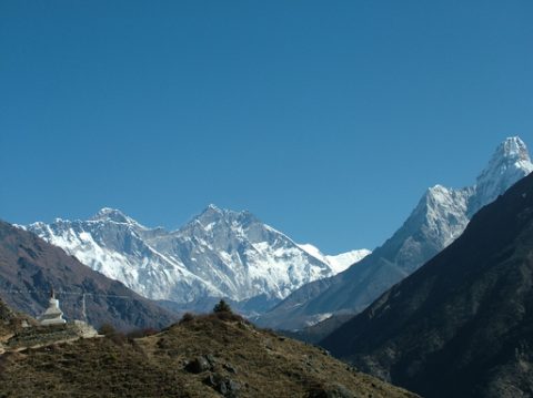 Everest Ana Dablam from Namche, Trail Namche to Tengboche