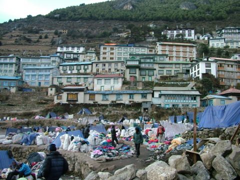 Market at Namche, Trail Phakding to Namache