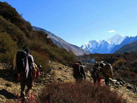 Moving Through Langtang Valley, Yala Peak Climbing