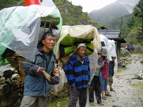 – Nepali Porters on Way to Everest Base Camp