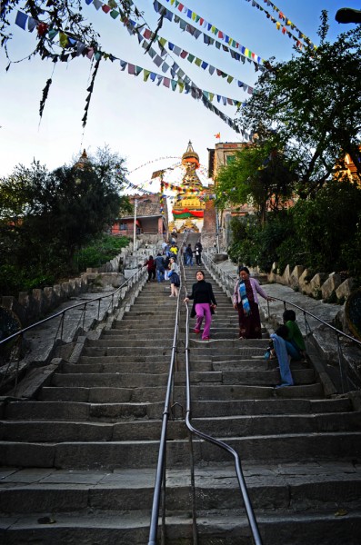Staircase Going Up To Monkey Temple