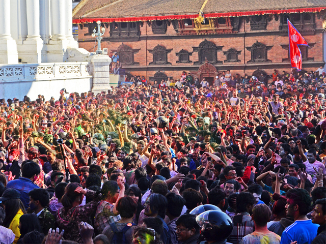 Darbar Square packed with People in Holi