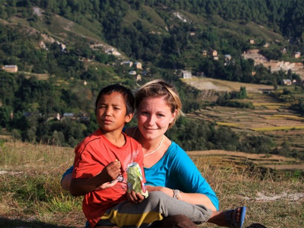 Vlatka and Shanker Distributing Relief in Gorkha