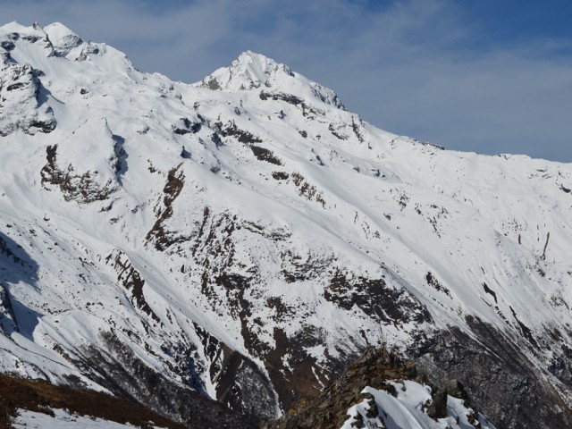 Looking towards the Kimshung Glacier
