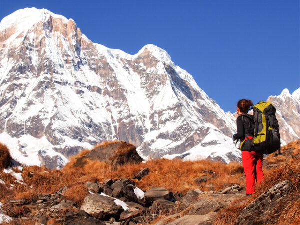 Annapurna massif seen from the Annapurna region trails