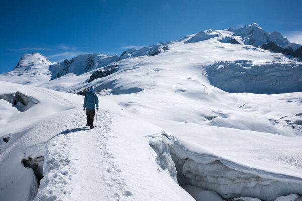 Ascent to the summit of Mera Peak on a glacier