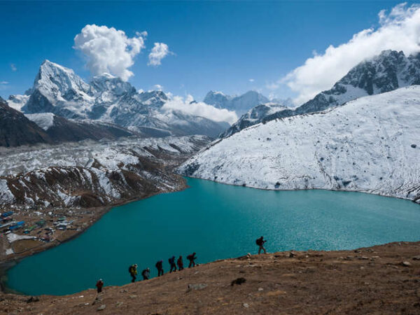 Everest region with a view of the Himalayas and Gokyo Lake, Nepal
