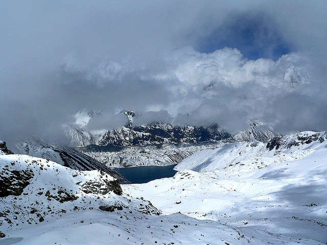 A Gokyo lake seen from the Renjo La pass