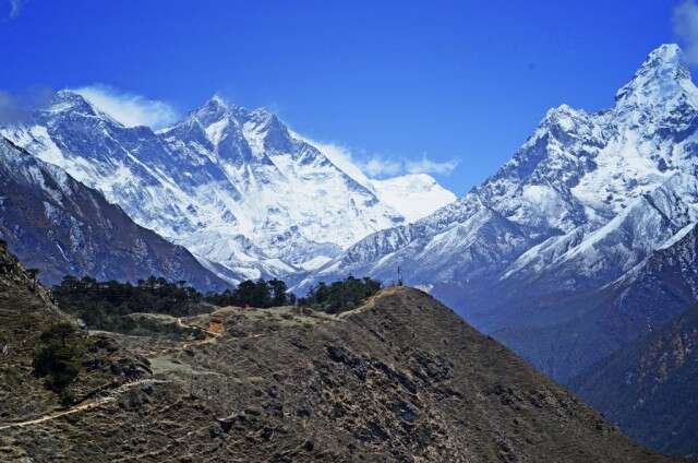 View of Everest from the Everest View Hotel above Namche Bazaar