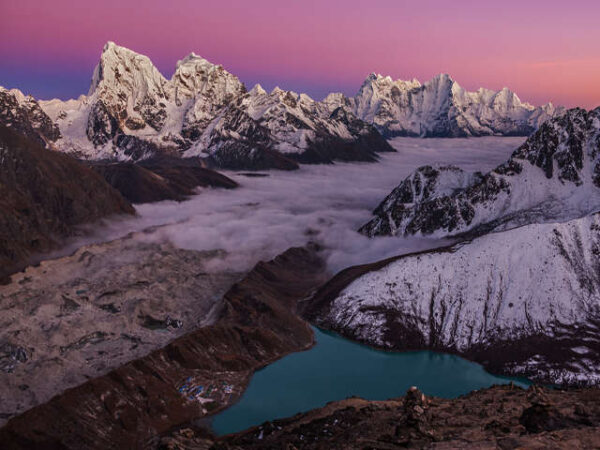 View from Gokyo Ri in the Himalayas on the Three Passes trek